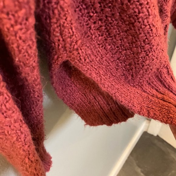 Womens TBH Rose colored  Cable Knit Turtleneck Fuzzy Sweater - Size Small - Picture 6 of 6